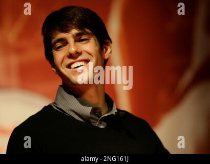 Brazilian soccer star Kaka smiles as he arrives at Orlando International  Airport, Monday, June 30, 2014, in Orlando, Fla. Kaka is the first  designated player to sign with the Orlando City Soccer