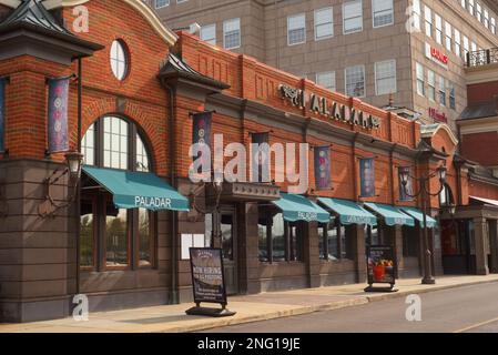 WOODMERE, OH, USA - APRIL 30, 2022: The front facade of Paladar Latin Kitchen and Rum Bar, a Latin American restaurant at Eton Center, an upscale shop Stock Photo