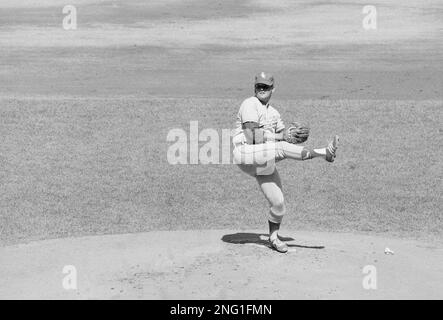 Wilbur Wood, Chicago White Sox pitcher, throws a pitch during game against  Milwaukee Brewers in Chicago, Wednesday, August 17, 1972. Wood, who notched  his 21st victory, Wednesday, was pulled after the seventh