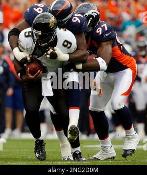 Denver Broncos defensive tackle Alvin McKinley during a NFL football game  against the Kansas City Chiefs Sunday, Nov. 11, 2007 in Kansas City, Mo.  Denver won the game 27-11. (AP Photo/Charlie Riedel