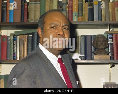 James Farmer, former Congress of Racial Equality director, is seen in his apartment in New York, June 1968. (AP Photo)