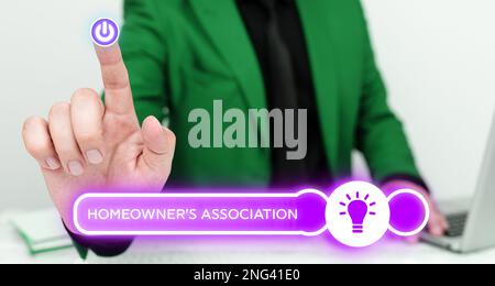 Handwriting text Homeowner's Association. Concept meaning Covers losses and damages to an individual's house Stock Photo