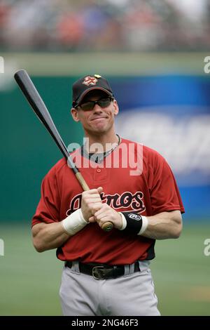 Houston Astros designated hitter Craig Biggio smiles before the start of a  baseball game against the Texas Rangers, Friday, June 22, 2007, in  Arlington, Texas. (AP Photo/Matt Slocum Stock Photo - Alamy