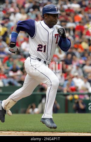 Sammy Sosa of the Texas Rangers during batting practice before a game  against the Los Angeles Angels in a 2007 MLB season game at Angel Stadium  in Anaheim, California. (Larry Goren/Four Seam