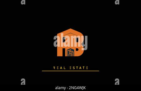 Real Estate letters Initials Monogram logo AB , BA Stock Vector