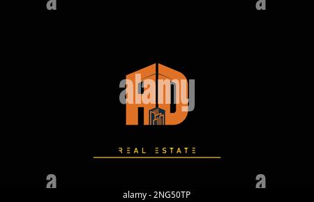 Real Estate letters Initials Monogram logo AD , DA Stock Vector