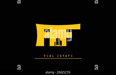Real Estate letters Initials Monogram logo AF , FA Stock Vector