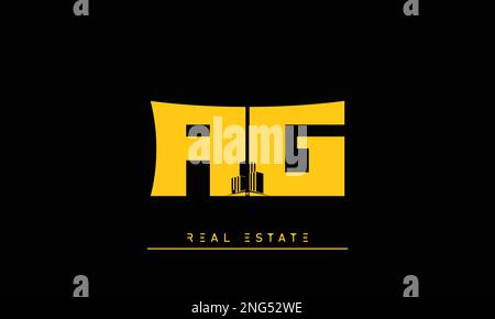 Real Estate letters Initials Monogram logo AG , GA Stock Vector