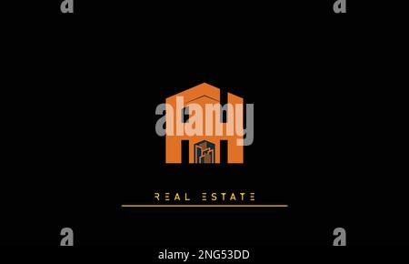 Real Estate letters Initials Monogram logo AH , HA Stock Vector