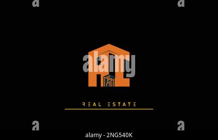 Real Estate letters Initials Monogram logo AI , IA Stock Vector