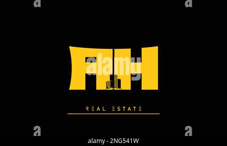 Real Estate letters Initials Monogram logo AH , HA Stock Vector