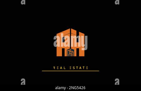 Real Estate letters Initials Monogram logo AH , HA Stock Vector