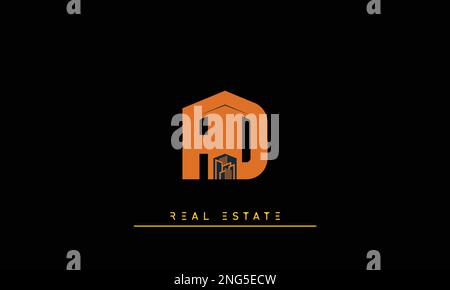 Real Estate letters Initials Monogram logo AD , DA Stock Vector