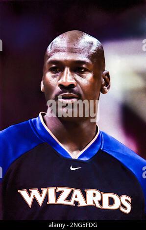 Basketball NBA Michael Jordan, Wahington Wizards in 200. Stock Photo