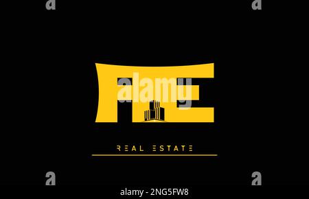 Real Estate letters Initials Monogram logo AE , EA Stock Vector