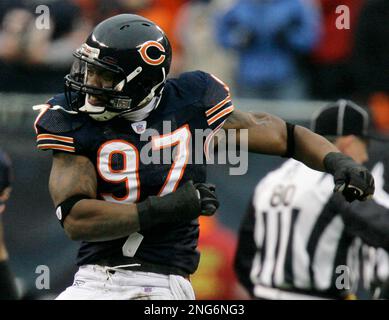 Chicago Bears defensive tackle Anthony Adams (95) heads to the field for  the Bears training camp practice at Olivet Nazarene University in  Bourbonnais, IL. (Credit Image: © John Rowland/Southcreek  Global/ZUMApress.com Stock Photo 