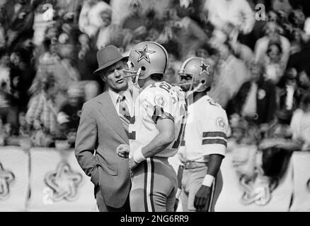 Dallas Cowboys Coach Tom Landry and Quarterback #12 Roger Staubach