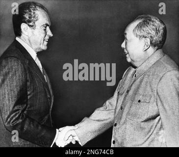 President Richard Nixon shaking hands with evangelist Billy Graham in ...