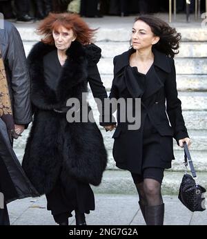 Nathalie Rykiel at the funeral ceremony for French actor and