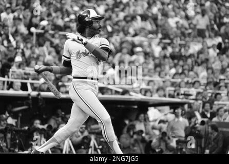 World Series, Baltimore Orioles Eddie Murray in action, at bat vs