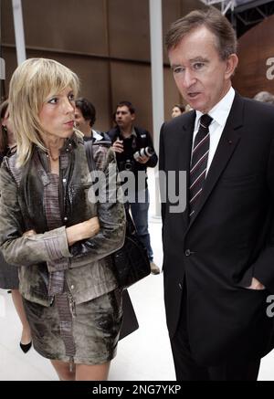 Bernard Arnault and Hélène Arnault arrives in the “Booksellers Area” of the  White House to attend a state dinner honoring France's President Emmanuel  Macron on April 24, 2018 in Washington, DC. Photo