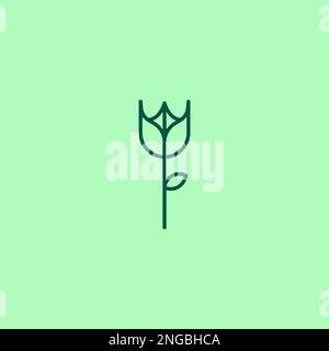 Flower Logo Simple Design. Growth Nature Vector Stock Vector