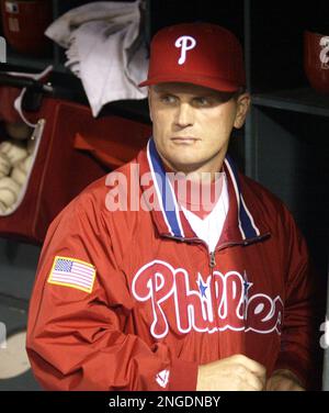 Philadelphia Phillies acting manager Gary Varsho watches the 