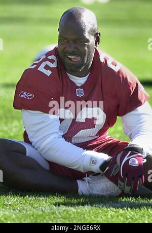 Arizona Cardinals running back Emmitt Smith smiles at teammates during the  final seconds from the sidelines against the Tampa Bay Buccaneers in this  Jan. 2, 2005 photo, at Sun Devil Stadium in