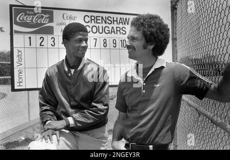 BaseballHistoryNut on X: Darryl Strawberry pitching while at Crenshaw High  School  / X