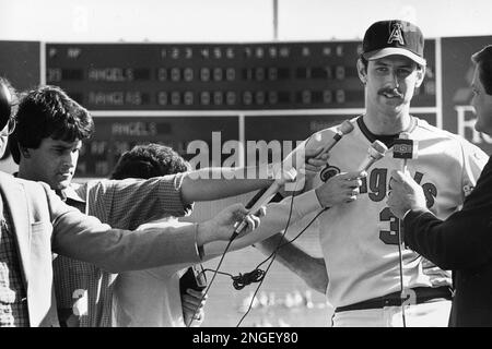 MLB FILE: Reggie Jackson of the California Angels. (Icon Sportswire via AP  Images Stock Photo - Alamy