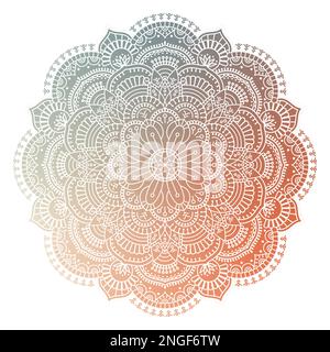 Mandala on white background. Round Ornament Pattern. Indian. Arabic, Islam ornament, Buddhism culture symbol Stock Vector