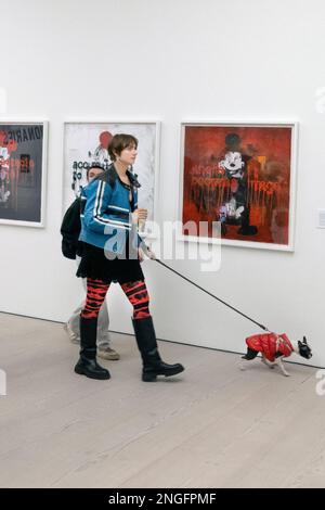 The opening of'Beyond the Streets graffiti art exhibition at the Saatchi Gallery London UK 16/2/23 Stock Photo