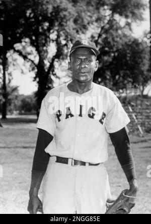 Leroy Satchel Paige, pitcher for the St. Louis Browns, poses at the ball  club's spring training camp in Burbank, Ca., Feb. 28, 1952. (AP Photo Stock  Photo - Alamy