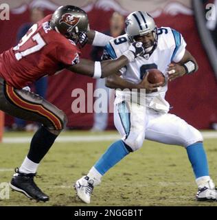 Tampa Bay Buccaneers Simeon Rice on the sidelines of the Louisiana  Superdome during action against the New Orleans Saints October 8, 2006. The  Saints defeated the Buccaneers 24-21. (UPI Photo/A.J. Sisco Stock