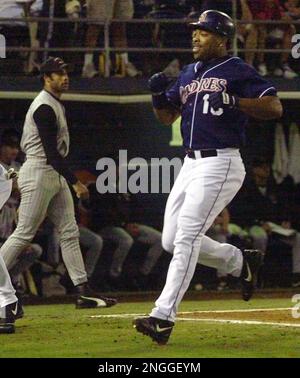 Moises Alou of the Chicago Cubs before a 2002 MLB season game against the  Los Angeles Dodgers at Dodger Stadium, in Los Angeles, California. (Larry  Goren/Four Seam Images via AP Images Stock