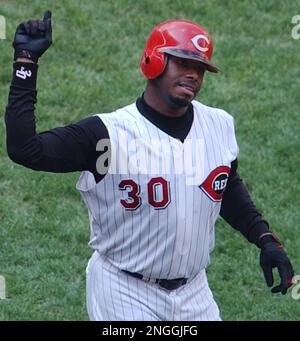 Ken Griffey Jr. of the Cincinnati Reds bats during 7-6 victory over the Los  Angeles Dodgers at Dodger Stadium in Los Angeles, Calif. on Wednesday, Jul  Stock Photo - Alamy