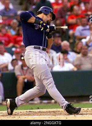 San Diego Padres Ryan Klesko gets congratulations from teammates after  scoring against the Arizona Diamondbacks at Bank One Ballpark in Phoenix,  AZ, on April 25, 2004. The D-backs defeated the Padres 12-7. (