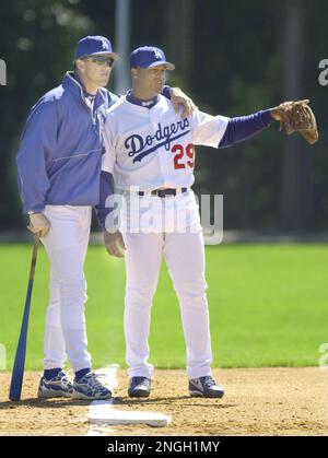 Adrian Beltre of the Los Angeles Dodgers bats during a 2002 MLB season game  at Dodger Stadium, in Los Angeles, California. (Larry Goren/Four Seam Images  via AP Images Stock Photo - Alamy