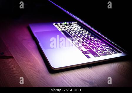 Nights of work and sleep in front of the computer, trying to get ideas. Stock Photo