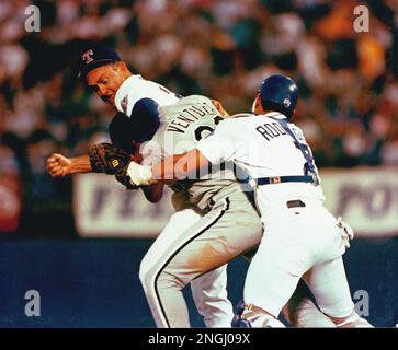 August 4, 1993: Robin Ventura charges Nolan Ryan in one of the