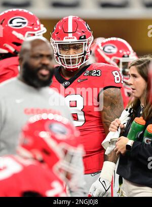 KANSAS CITY, MO - JANUARY 16: Pittsburgh Steelers running back Najee Harris  (22) smiles before an AFC wild card playoff game between the Pittsburgh  Steelers and Kansas City Chiefs on Jan 16