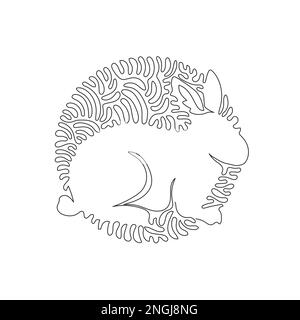 Continuous curve line drawing of funny rabbit abstract art. Single line editable stroke vector illustration of rabbits having long ears Stock Vector