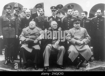 The Yalta Conference, (seated) Joseph Stalin, Franklin D. Roosevelt ...