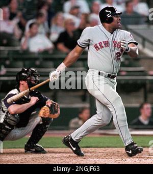 Bobby Bonilla of the New York Mets during a game against the Los Angeles  Dodgers at Dodger Stadium circa 1999 in Los Angeles, California. (Larry  Goren/Four Seam Images via AP Images Stock