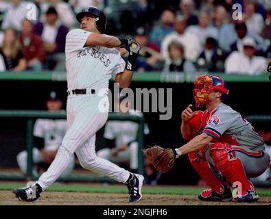 May 31, 2009 - Denver, Colorado, USA - Colorado Rockies coach VINNY CASTILLA,  shortstop TROY TULOWITZKI and third baseman GARRETT ATKINS (left to right)  kid around before a 2-5 loss to the