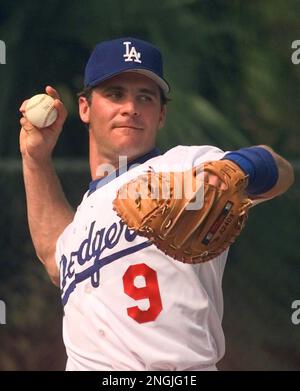 Jeff Bagwell of the Houston Astros before a 1999 Major League Baseball  season game against the Los Angeles Dodgers in Los Angeles, California.  (Larry Goren/Four Seam Images via AP Stock Photo 