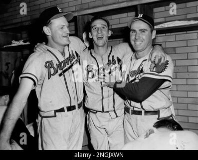 Pitcher Johnny Sain, of the Boston Braves, poses for a portrait