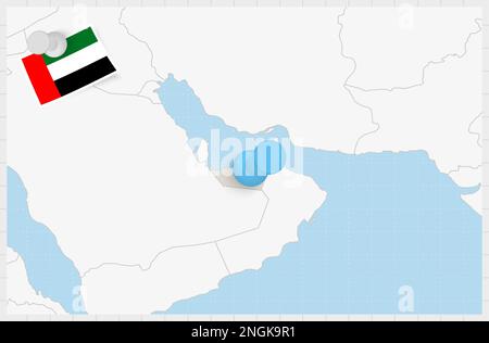 Pinned flag of United Arab Emirates in different shapes with twisted ...
