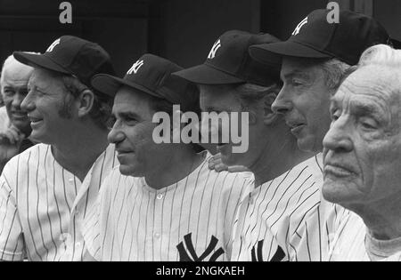 Joe Dimaggio With Mickey Mantle And Billy Martin Vintage by Photo File