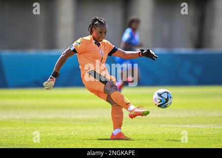 Auckland, New Zealand. 18th Feb, 2023. Kerly Theus of Senegal Women's National team in action during the FIFA Women's World Cup 2023 Playoff between Haiti and Senegal at the Norther Harbour Stadium. Final score; Senegal 0:4 Haiti. Credit: SOPA Images Limited/Alamy Live News Stock Photo